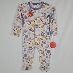 NEW Magnetic Me Let's Rocket Travel Footie Pajama Size 3-6 M Modal